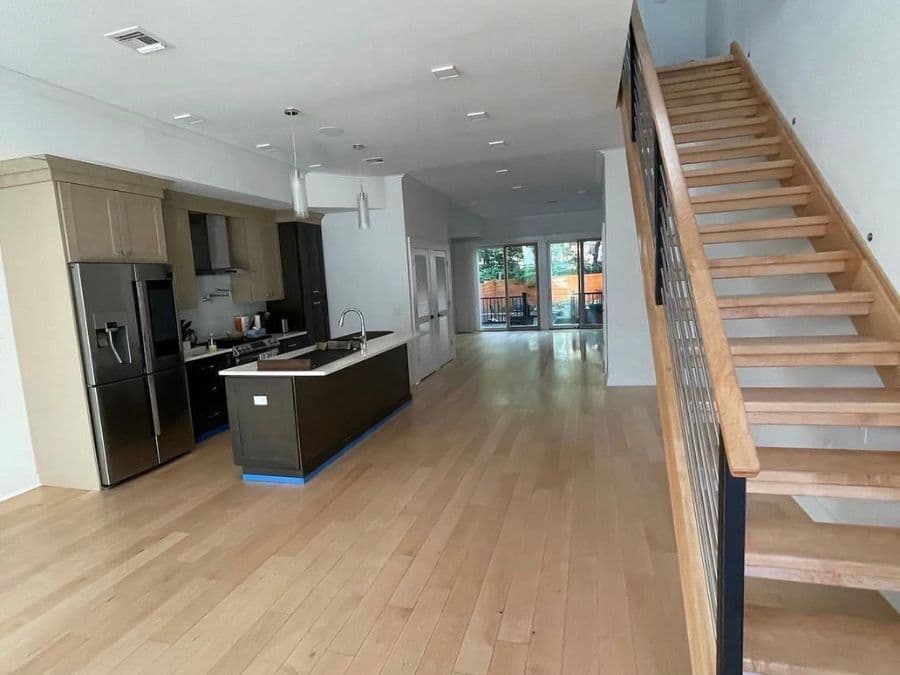 Flooring - refinished red oak in East Village brownstone, dark walnut stain