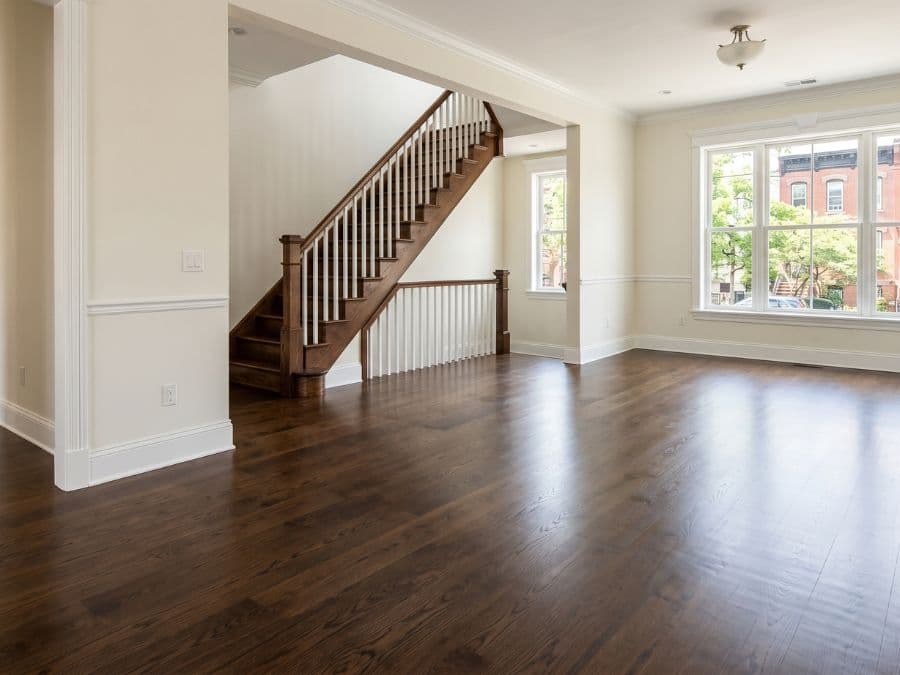 Hardwood Floor Refinishing - NoHo townhouse, dark walnut stain